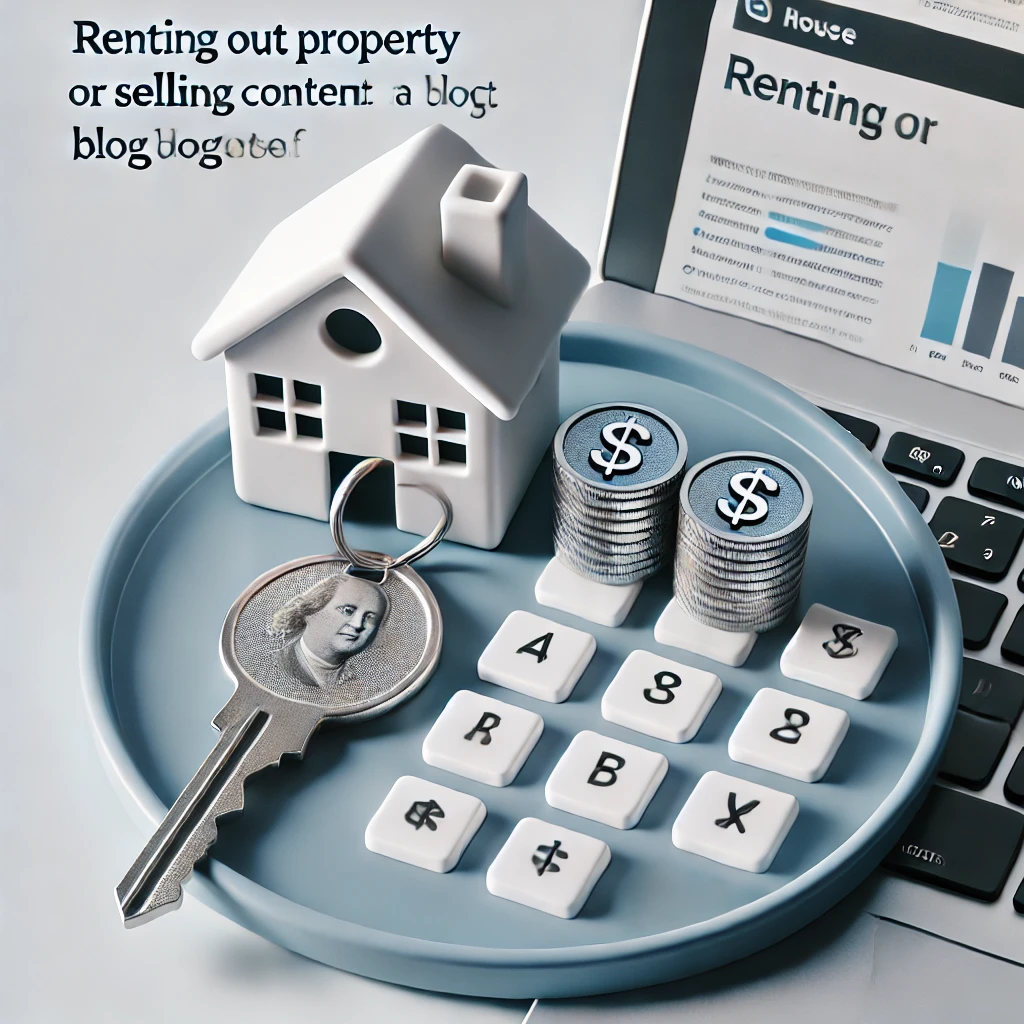 Renting out property or selling content on a blog are examples of __.